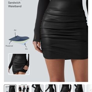 Halara Black Ruched Pencil Skirt